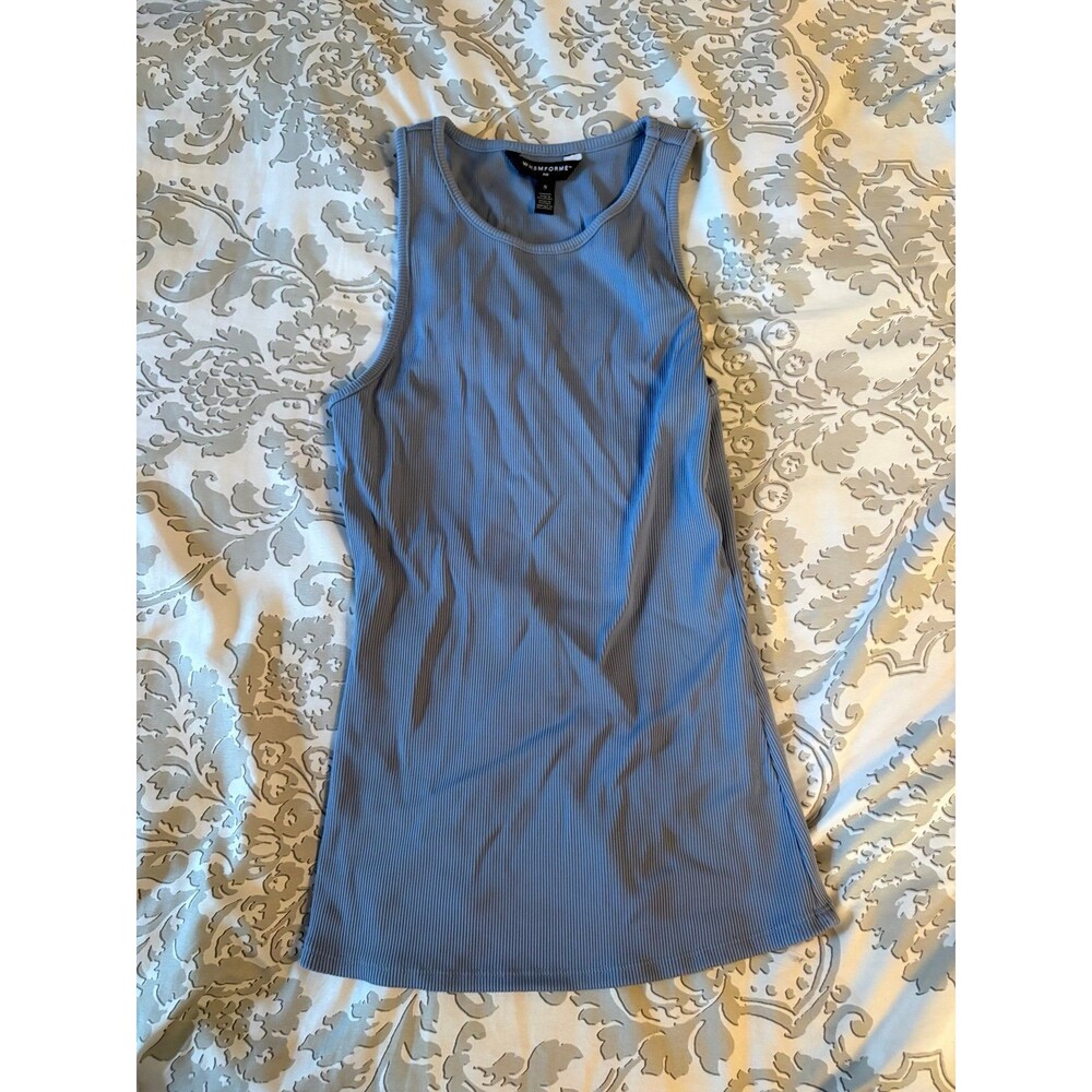 Blue Gray White House Black Market Women's Ribbed Tank Top